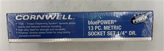 CORNWELL TOOLS BLUE-POWER CBP1M 13PC METRIC SOCKET SET ¼” DRIVE